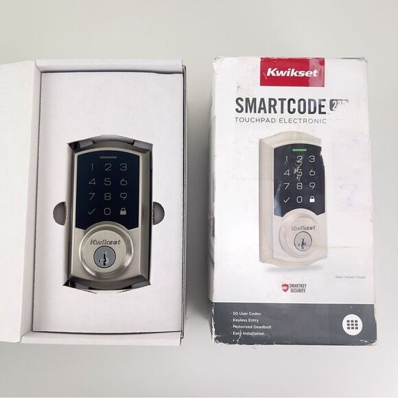 Kwikset Smartcode 270 Touchpad Electronic Lock Satin Nickel Finish - Picture 1 of 8